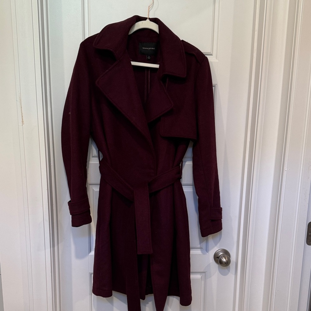 Banana Republic Burgundy Trench Coat